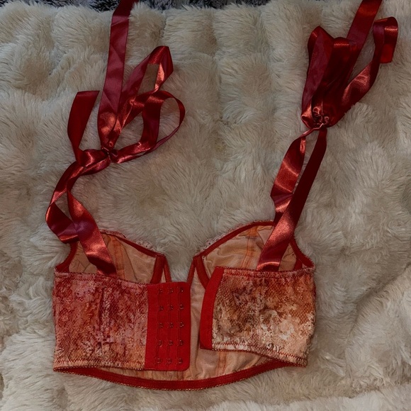Urban Outfitters Peach Lace Bustier - Picture 4 of 5